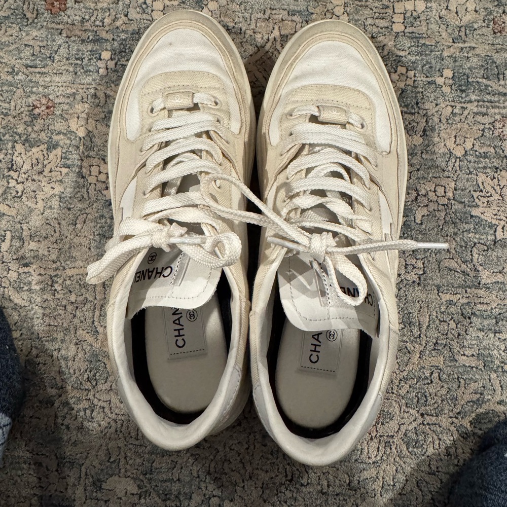 Chanel Cream Sneakers